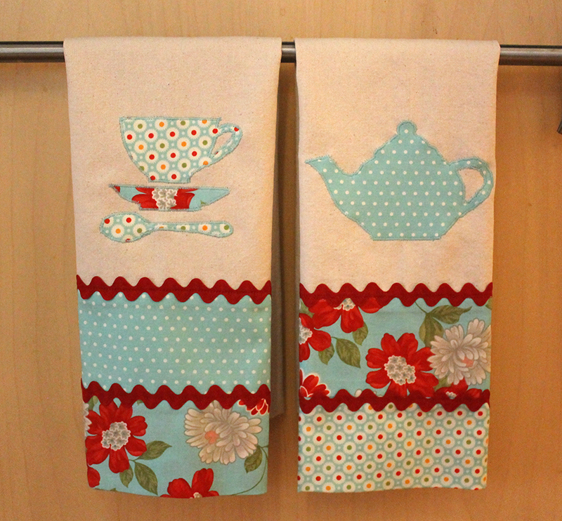 Tea Towels with Moda Fabrics by Bonnie and Camille