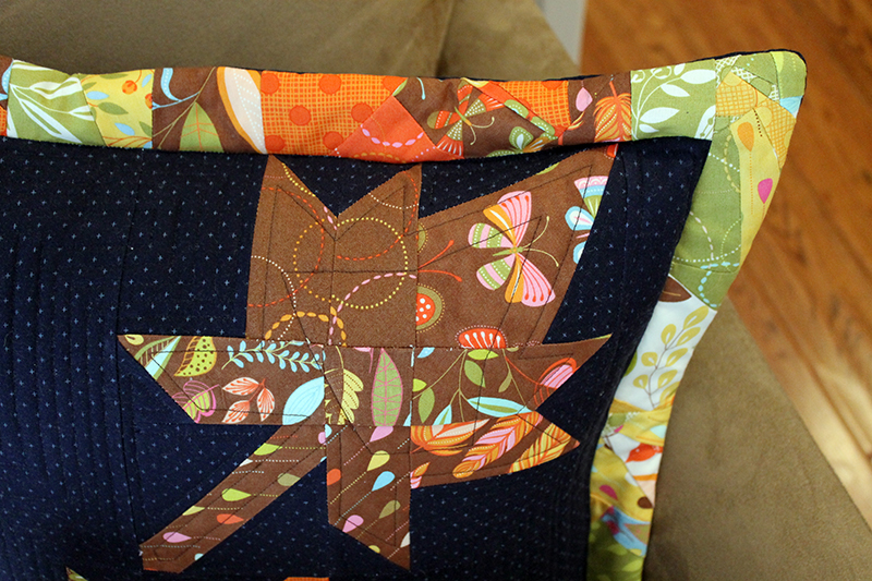 Leaf patchwork pillow