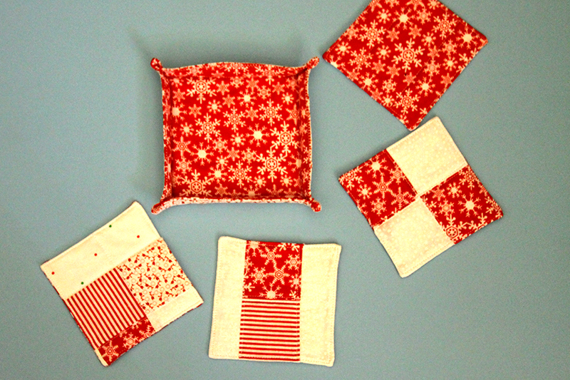 Christmas Coasters with Tray