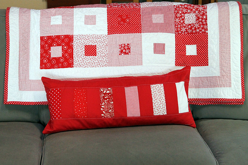 Christmasy Patchwork Pillow