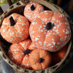 squirrelly girl fabric pumpkins