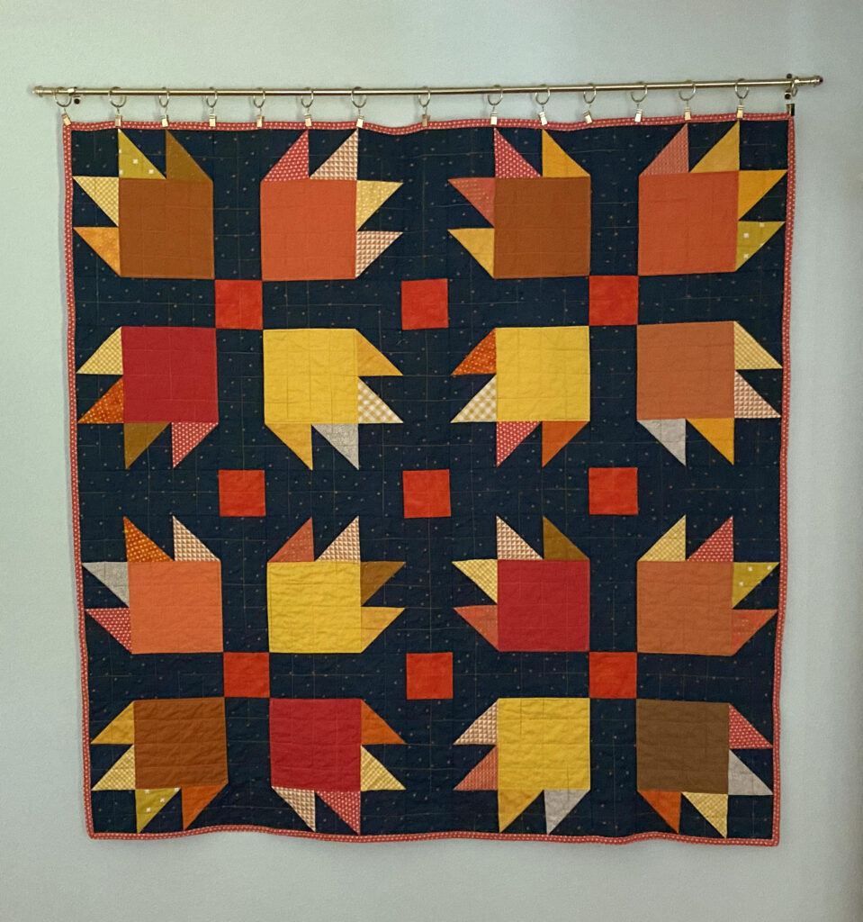 bears around the fire scrappy quilt