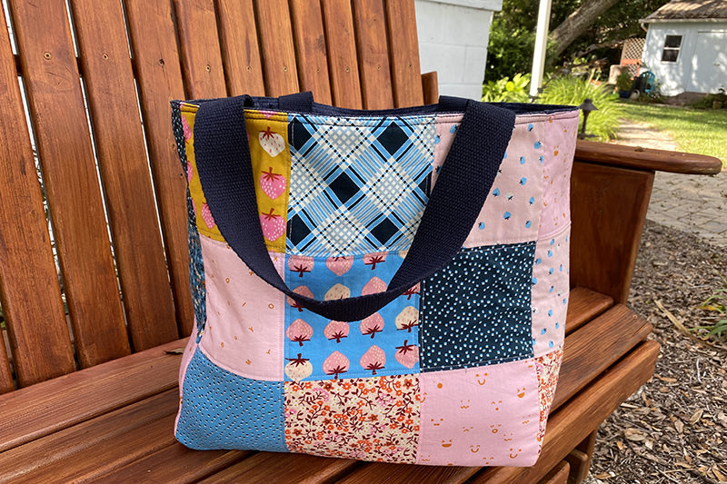 Shopping Tote with Ruby Star Society Fabric