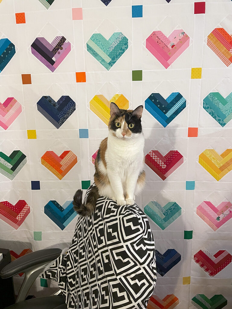 athena heart strips quilt