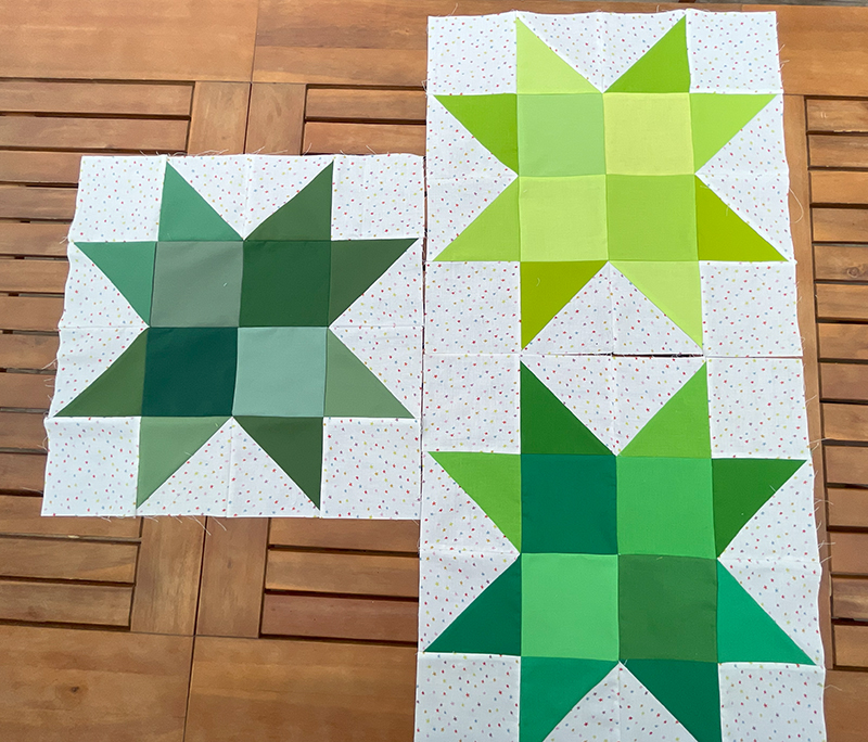 Green stars Rock Star quilt