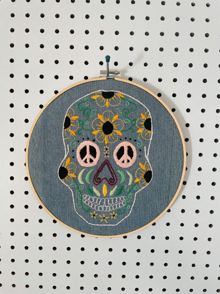 sugar skulls embroidery